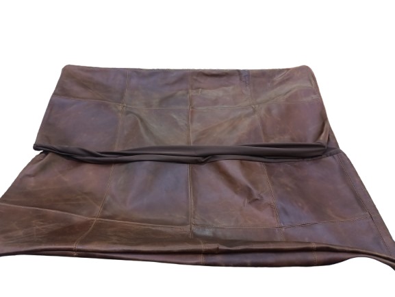 Leather pouf (without filler) Dark brown - Image 2