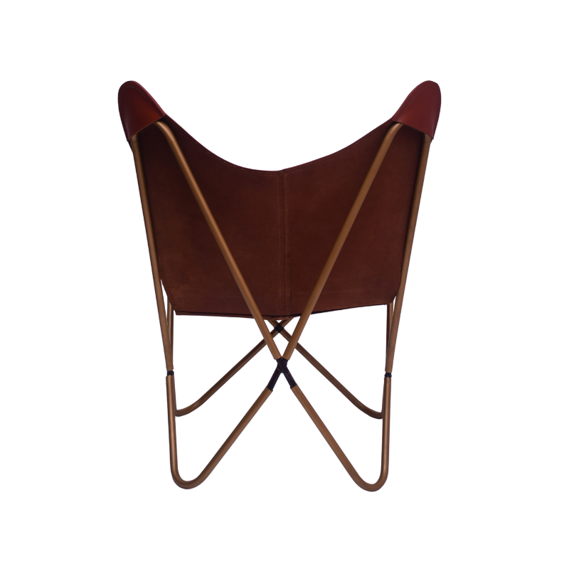 Leather butterfly chair- Tan antique - Image 2