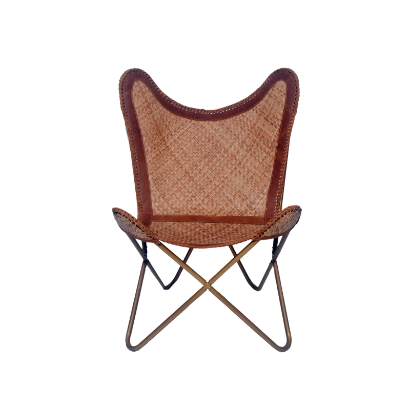 Leather butterfly chair – Bamboo