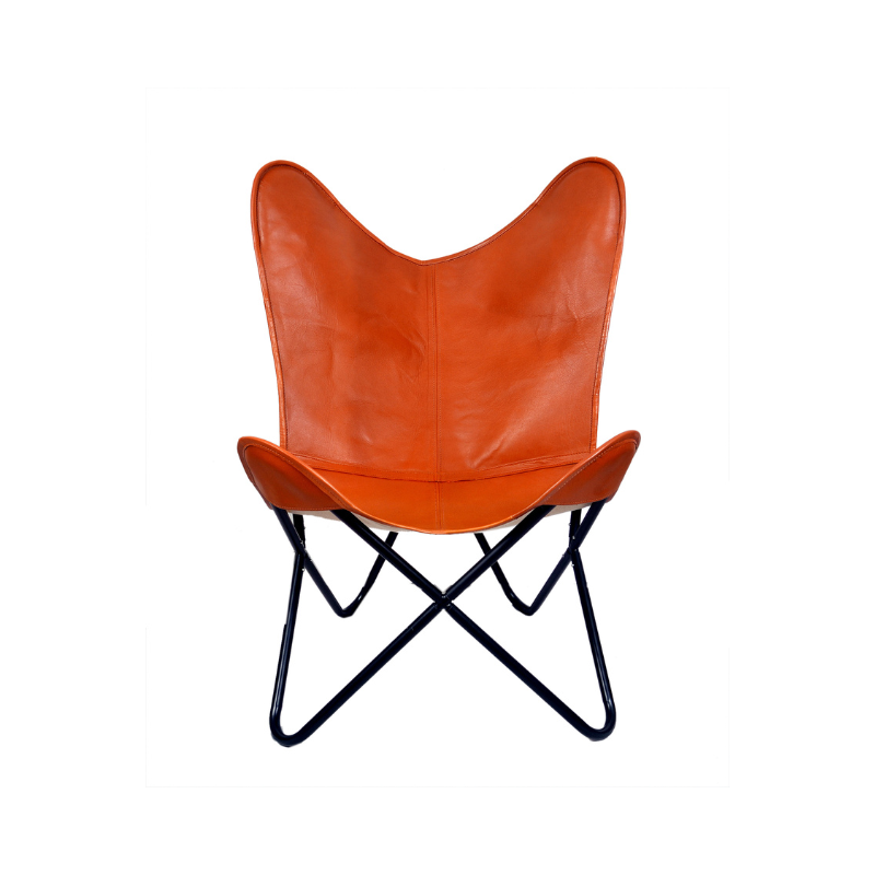 Leather butterfly chair – Plain tan