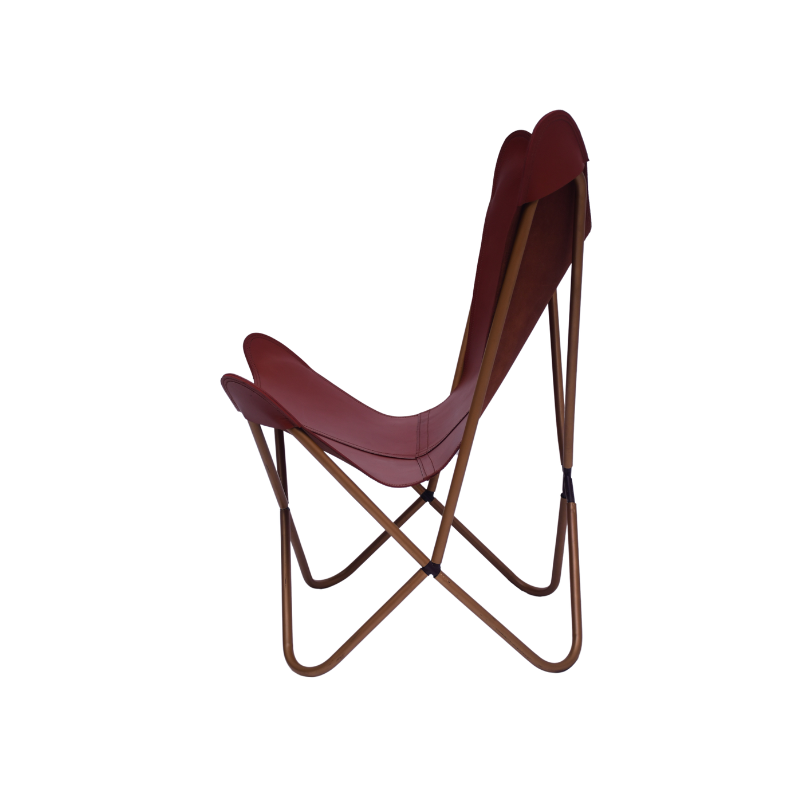 Leather butterfly chair- Tan antique - Image 3