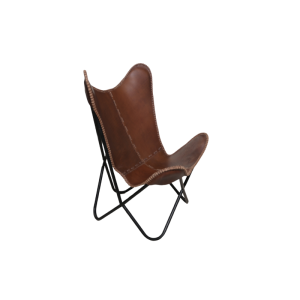 Leather Butterfly chair - Chest nut