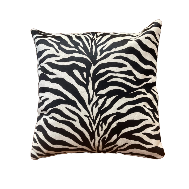 Leather hair on cushion cover Zebra print