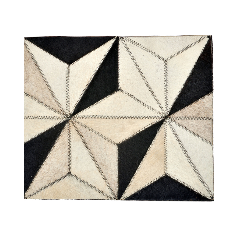 Leather carpet black and white cone design