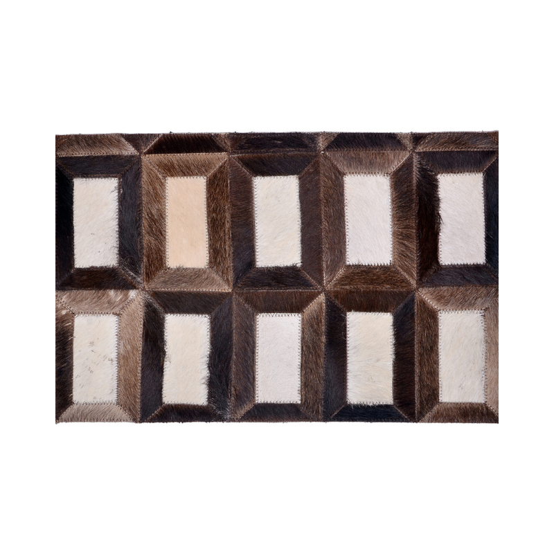 Leather carpet brown white black design