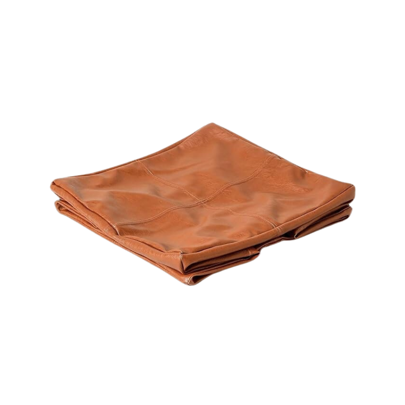 Leather pouf (without filler) Tan crunch